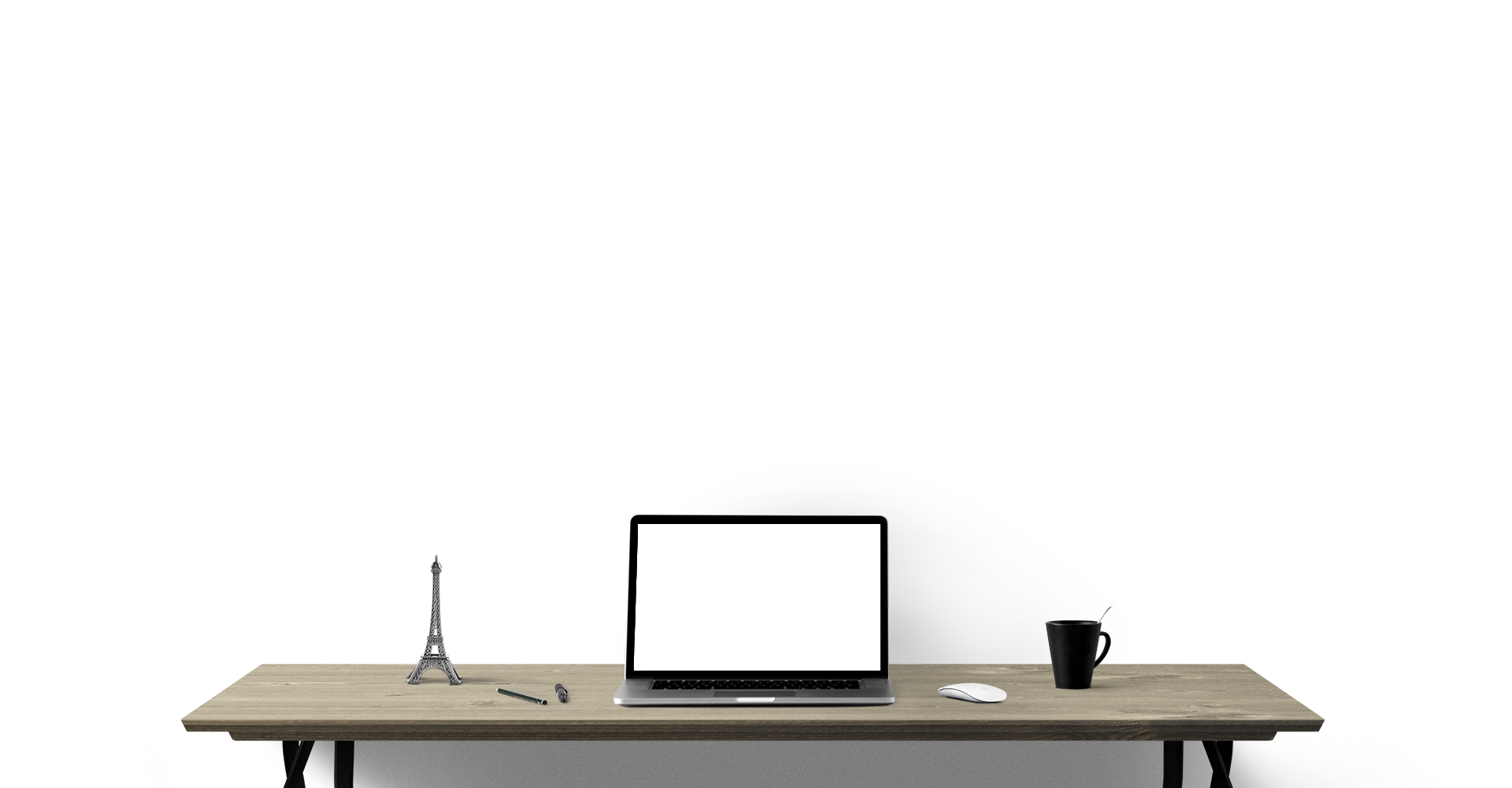 Desk with computer